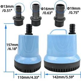 CONQUERALL CHA-808 55W 2800L/H 110V AC Bottom Suction Pump 2.6m Head Submersible Pump for Ponds, Hydroponics System, Fish Tanks