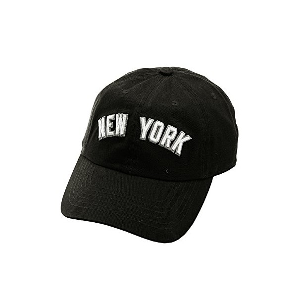 NYFASHION101 Unisex NYC New York City Embroidered Adjustable Low Profile Cap, NY01, Black