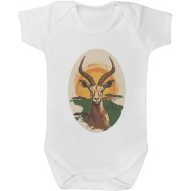 3-6 Month 'Springbok Portrait with African Landscape' Baby Grow/Bodysuit (GR00153187)