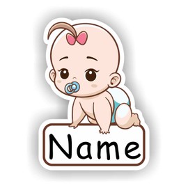 AMA SHOP Sticker Contoured baby 'customizable with baby name mod.13 |Sticker for Helmet, Motorcycle, Camper,Boat | autoTuning |