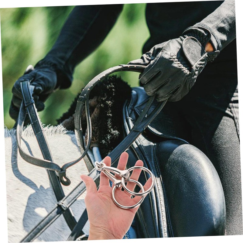 WHAMVOX Durable Stainless Steel Horse Bit Complete Tie Ring Eye