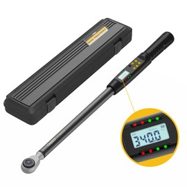 TAGVIT 1/2 Inch Drive Digital Torque Wrench, 12.5-250.8 Ft.lb/17-340 Nm Electronic Torque Wrench, ±2% Accuracy with Preset Value, Data Storage, Buzzer and LED Flash Notification for Motorcycle, Car