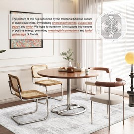 ANSSO 2×3 Washable Area Rugs, Foldable Faux Wool Low Pile Boho Vintage Entryway Rug with Non Slip Backing for Doormat, Indoor Front Entrance Kitchen, Bathroom, LightGray