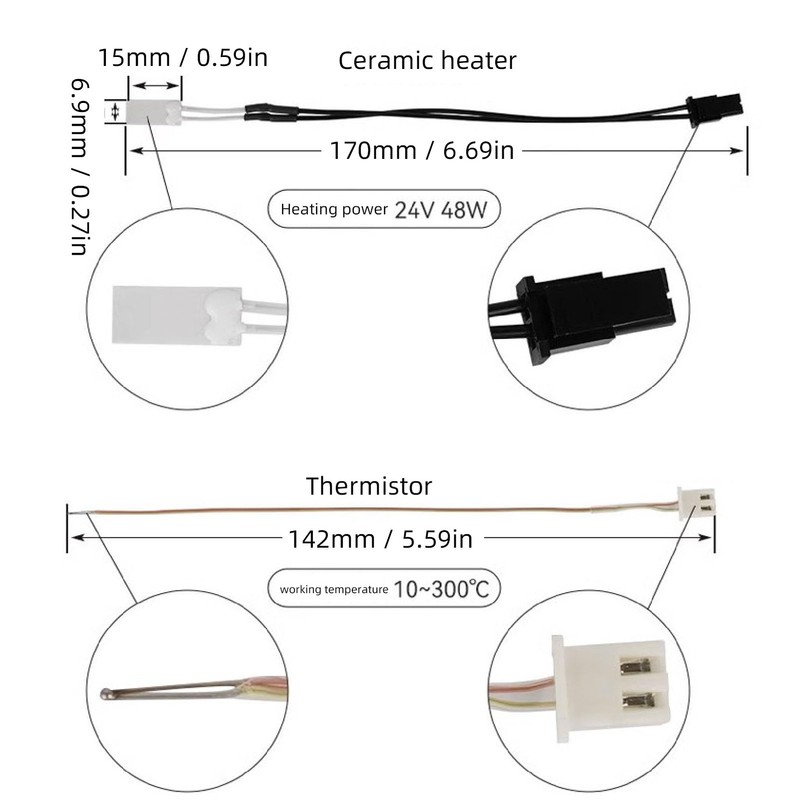 Ceramic Hotend Kit, Hardened Steel Nozzle for Qidi X Plus