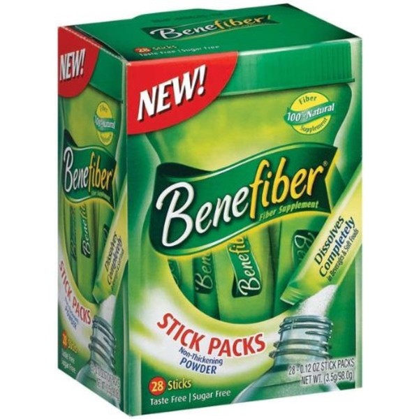 Benefiber Fiber Sugar-Free On the Go Stick Packs, Unflavored, 28 ea (Pack of 12)