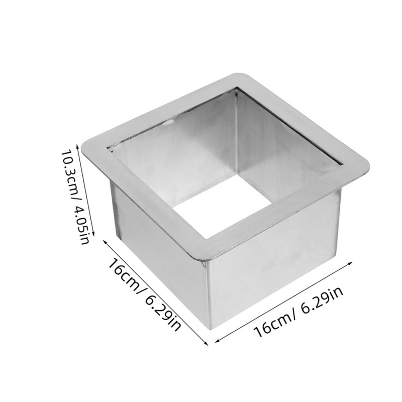 Ipetboom Stainless Steel Trash Chute Grommet Square Countertop Waste Disposal