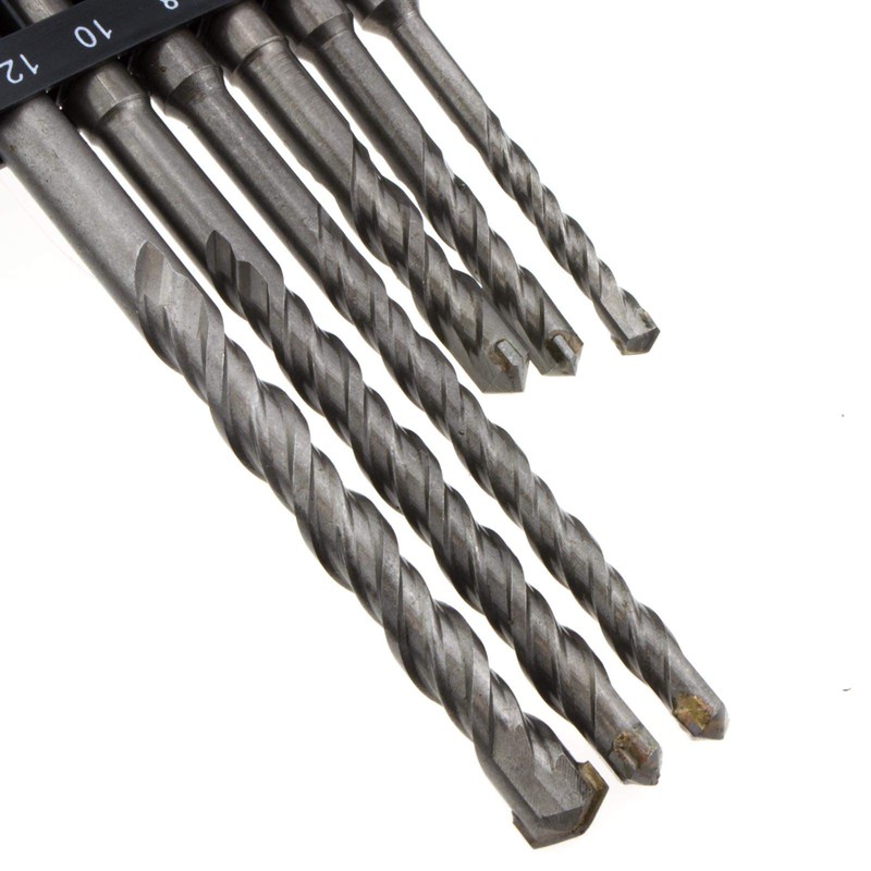 6 Piece SDS Plus Tough Carbon Steel Drill Bit Set