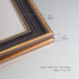 Renditions Gallery Wall Decor Bronze & Gold Framed Paintings & Prints Girl with a Pearl Earring by Johannes Vermeer Portrait Wall Hanging Canvas Prints for Bedroom Dining Living Room Office Home Kitchen Decor - 29"X41"