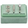Giftop Rectangle Velvet Ring Box Storage 3 Slots for Wedding