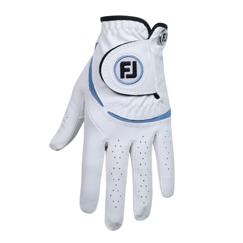 FootJoy Junior Golf Glove Left Hand (for Right-Handed Golfer), White/Cobalt,