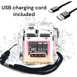 NIVEK Dual Arc Electric Lighter, Rechargeable, Waterproof Lighter with Flashlight, Windproof, Cool Lighter for Men, Birthday (Pink+Orange Gradient)