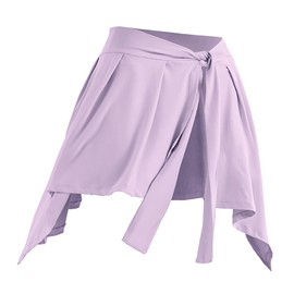 SUZALA - Falda cruzada de yoga para mujer, falda de tenis de una pieza, falda corta, atlética, deportiva, para cubrir, Púrpura (lightpurple), One Size