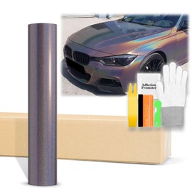 60"x72" (5FTx6FT) Gunmetal Gray Laser Flip Gloss Black Metallic Holographic Rainbow Psychedelic Vinyl Wrap Auto Car Sticker Decal Film Sheet Bubble Free Air Release Technology with Tool Kit