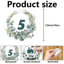 CRASPIRE Line up Spots for Classroom 36Pcs 4in/10cm Floor Numbered Stickers 1-30 Dots Green Leaves Wreath Numbers Markers Decal for Teacher Back to School Preschool Kindergarten Supplies Elementary