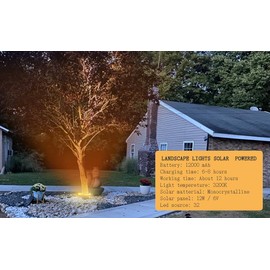 GULADUS Solar Palm Tree Lights Outdoor, 12000 mAh & 32 LEDs Warm Light Outdoor Uplight Landscape Spotlights Solar Powered, Waterproof led Floodlights for Large Tree, Yard, Landscape, Garden