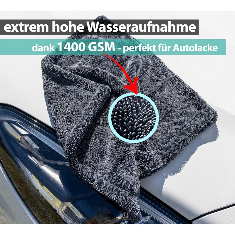 Kemes Microfibre Cloths Car XXL Ultra Absorbent with 1400 GSM