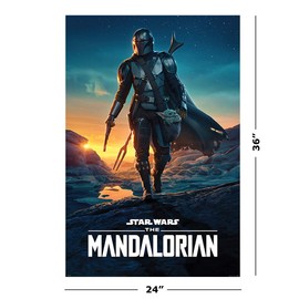 POSTER STOP ONLINE The Mandalorian - TV Show Poster (Mando Walking At Dusk/Nightfall) (Size: 24" x 36") (Poster & Poster Strip Set)
