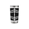 Star Effect Geometric Symmetrical Pattern White On Black Stainless Steel