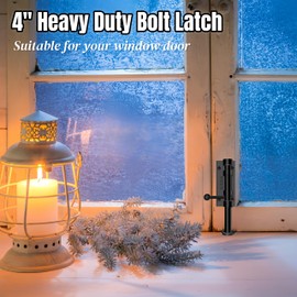 Barrel Bolt Latch,4 inch Slide Bolt Gate Latch,10mm Bolt Heavy Duty Shed Door Latch,304 Stainless Steel Black Finish Door Lock Latch for Barn, Wooden Fence, Slide,Door (2, Black(4 in))