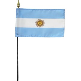 Argentina - 4 in x 6 in World Stick Flag
