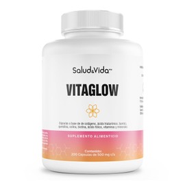 Vitaminas Biotina Colágeno Ácido Hialurónico Queratina Vitamina B12 Ingredientes Activos 200 Cápsulas Vitaglow Gluten Omg