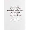 Greeting Card Happy 2nd Birthday with Golden Labrador Retriever Dog