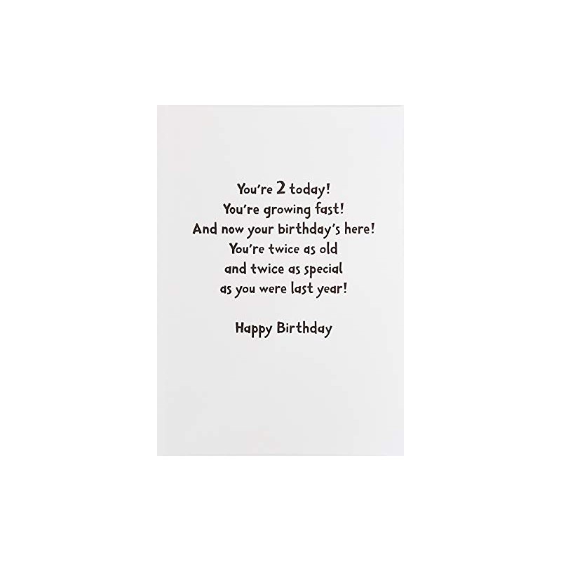Greeting Card Happy 2nd Birthday with Golden Labrador Retriever Dog