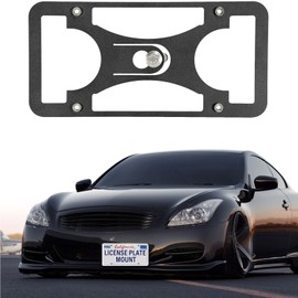 No Drill Front License Plate Bracket Mount Kit Compatible with Infiniti G37 2007-2015 | Installs in Seconds，Front Bumper License Plate Mounting Kit