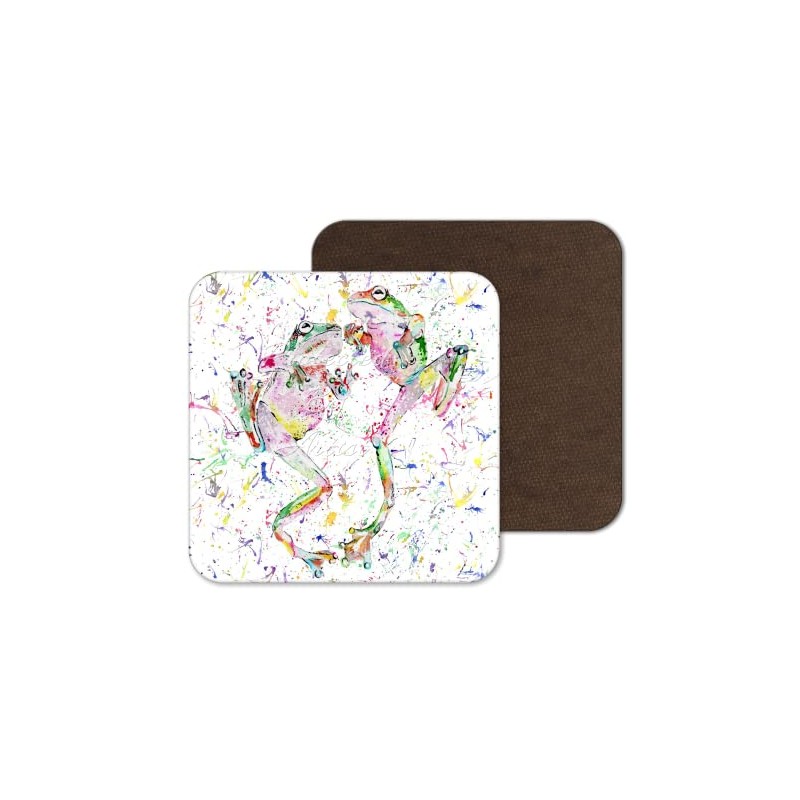 Coaster Dancing Frogs Frog Animals Coasters Watercolour Art Gift Work