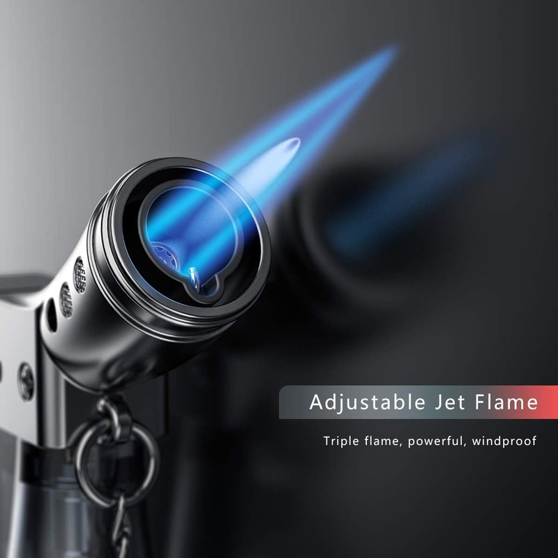 2 Pack Jet Lighter, Gas Butane Refillable Adjustable Flame Torch