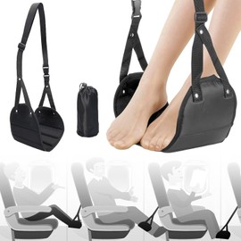 Mumoo Bear Airplane Foot Hammock, Portable Airplane Footrest, Adjustable Foot Sling for Airplane Travel, Relax Your Feet &Leg, Long Flight Travel Essentials