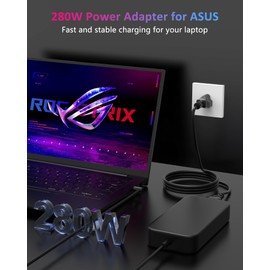 280W 20V 14A Laptop Charger Fit for Asus ROG Strix G15 G17 G513R G513Q G713R G713Q Scar 15 17 G532L G533Z G732L G733Z Hero/Scar III G731G G531G G703G ADP-280BB B Power Supply Adapter