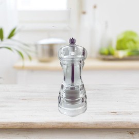 TrueCraftware- 4” Round Shape Acrylic Pepper Mill Set of 2- Salt and Pepper Grinder Kitchen Spice Mill Pepper Shakers Salt Mills Manual Salt Grinder for Home Kitchen Restaurants