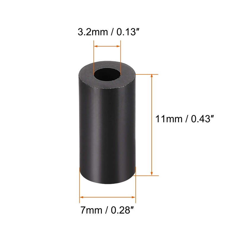 sourcing map Nylon Round Spacer Washer 3.2mm ID 7mm OD