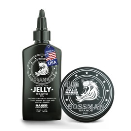 Bossman Beard Oil Jelly and Relaxing Beard Balm Combo- Naked Scent