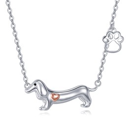ONEFINITY Dachshund Necklace For Women 925 Sterling Sliver Dachshund Dog Pendant Weiner Dog Necklace Dachshund Jewellery