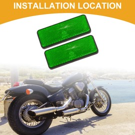 Partuto 2 Pcs Universal Motorcycle Reflector - Plastic Green