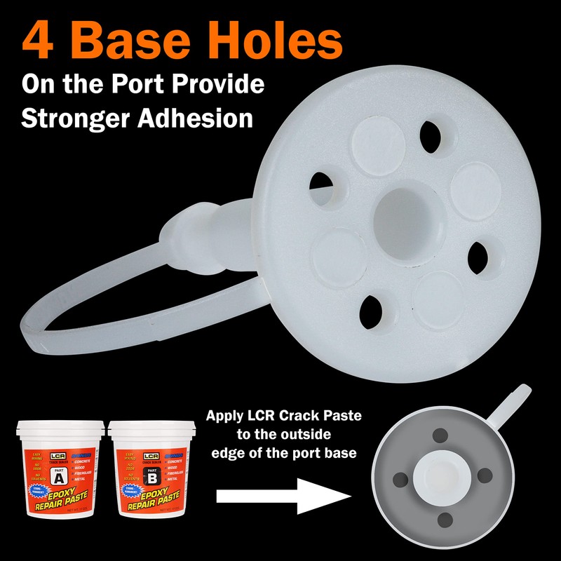 Polygem LCR Injection Ports for Concrete Repair, 7-Pack with Attached