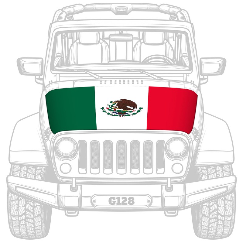 G128 Mexico Mexican Car Hood Cover | 3.94x5.25 Ft |