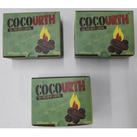 CocoUrth 90Pcs Natural Coconut Hookah Charcoal Coal (HEXAGONS) 1.5kg