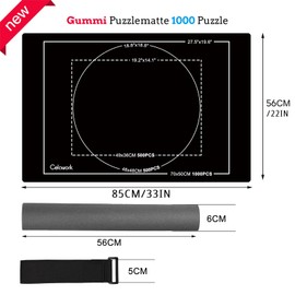 Rubber Jigsaw Puzzle Mat 1000 Pieces | 20" x 27"Puzzle Mats Roll Up | Jigsaw Puzzle Mats for Adult Puzzles Storage and Saver | Work with Puzzle Board and Puzzle Table