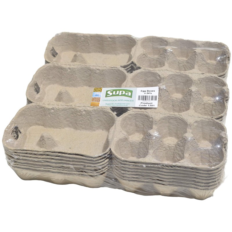 Supa Egg Boxes, 24-Piece, Traditional Fibre Egg Box, 100% Recyclable
