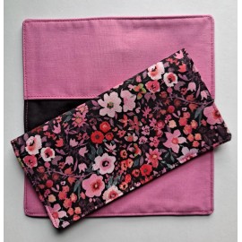 Sundari's Sweet Shoppe 100% Cotton Fabric Pink Floral Checkbook Cover