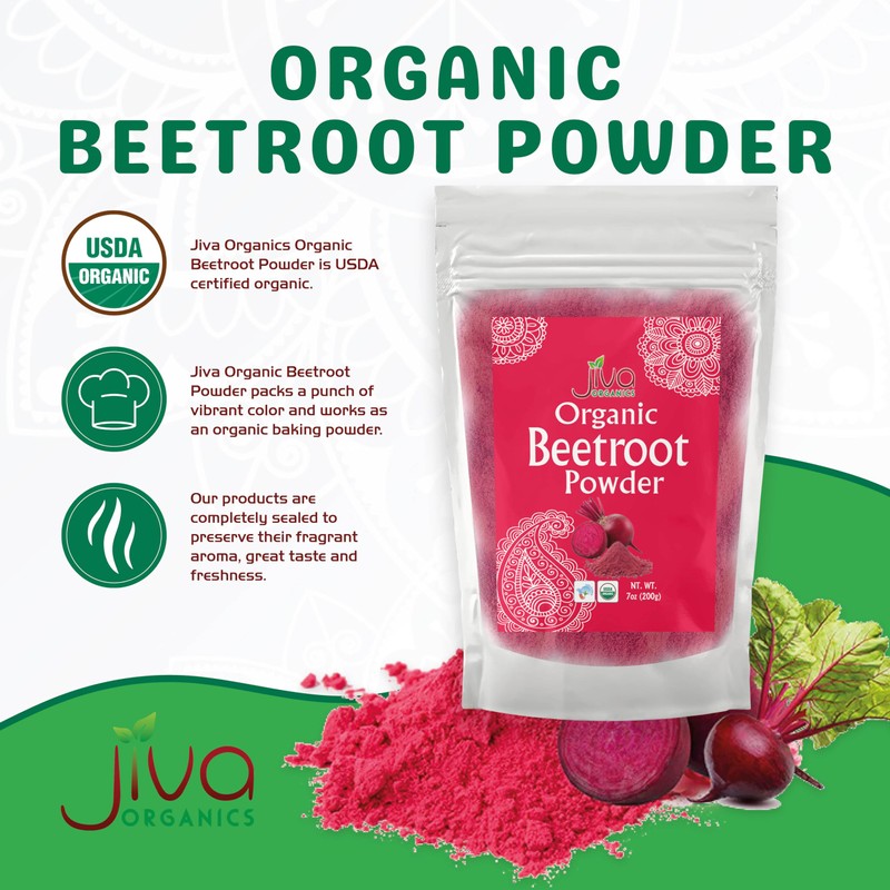 Jiva Organics Beet Root Powder 7 Oz Bag - for