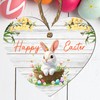Handcrafted Easter Wooden Heart Plaque with 'Happy Easter' Quote -