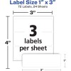 Avery Removable Labels 1" x 3" White Blank 72 Labels