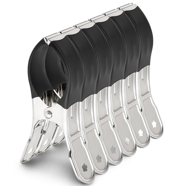 Pack of 6 Towel Clips for Beach Loungers, Large Clothes
