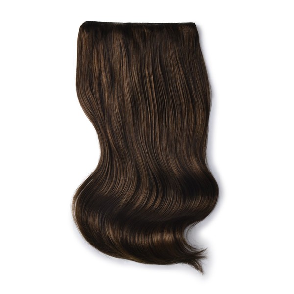 cliphair Double Wefted Full Head Remy Clip in Human Hair Extensions - Medium Brown (#4), 16" (180g)