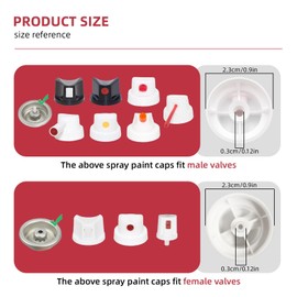 20PCS Spray Paint Caps & Nozzles Kit – Adapter Set for Male & Female Cans, Spray Can Nozzle, Spray Control Kit,Graffiti Spray Paint Caps,Bottle Nozzle Replacement
