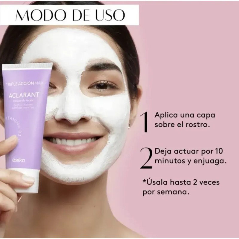 Mascarilla Facial Aclarante Triple Acción Max Vitamina B3